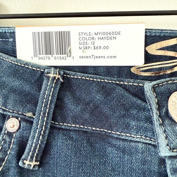 NWT Seven Fashion Jean Kick Flare High Rise in Medium Wash - Size 12 - Picture 3 of 8